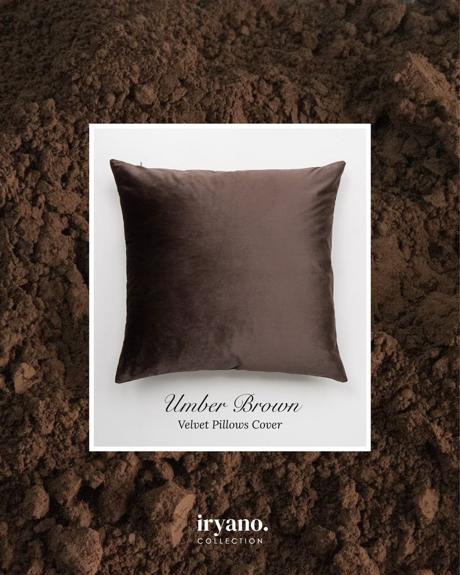 Umber Brown Velvet Pillows Cover
