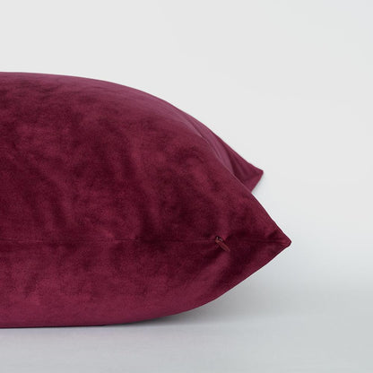 Cherry Red Velvet Pillows Cover - Iryano Collection Inc