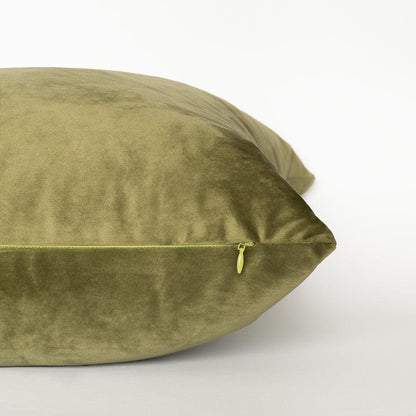 Olive Green Velvet Pillows Cover - Iryano Collection Inc